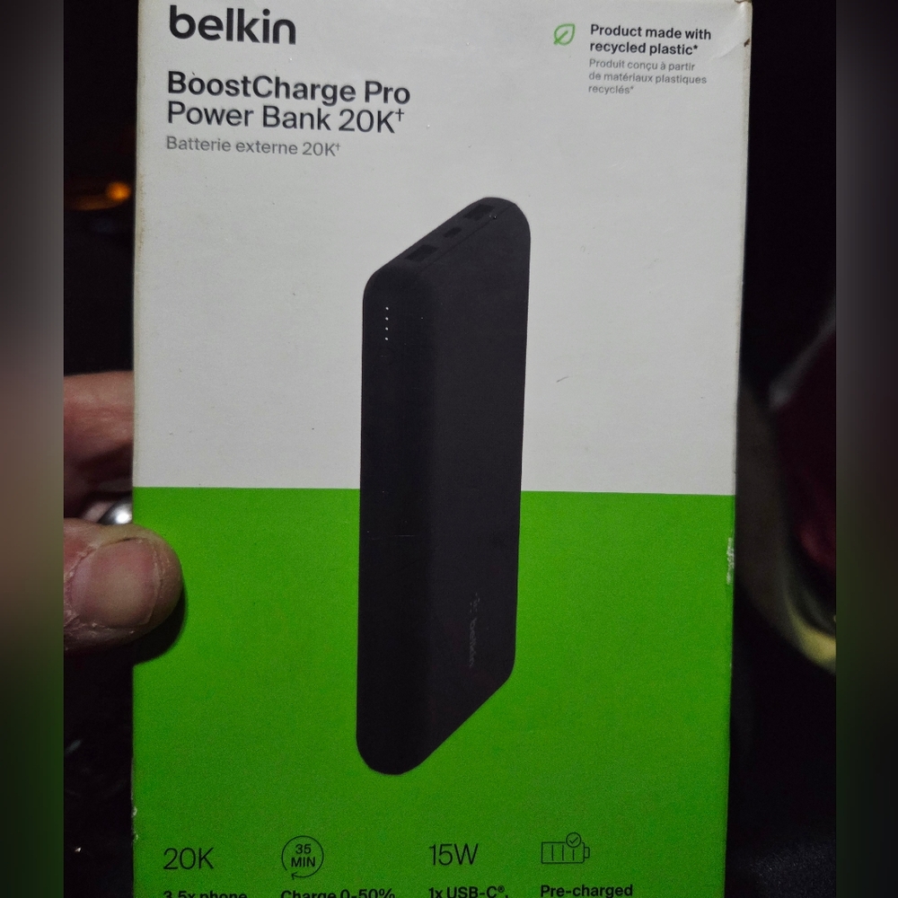 Belkin Power Bank with USB-C and USB-A Ports - Black